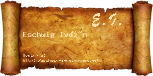 Eschwig Iván névjegykártya